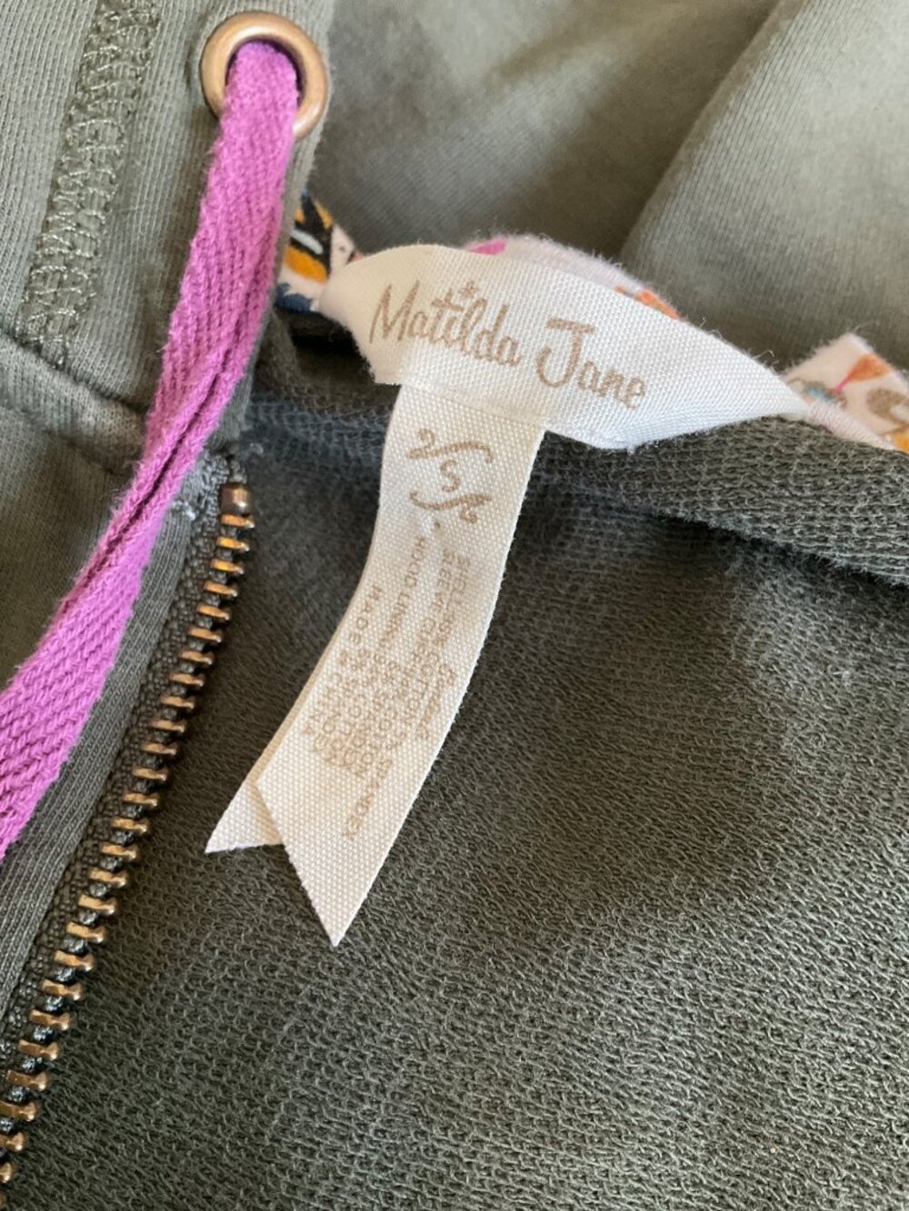 Matilda Jane sz Small Patches of Light Green Zip-Up Hoodie - Picture 6 of 6